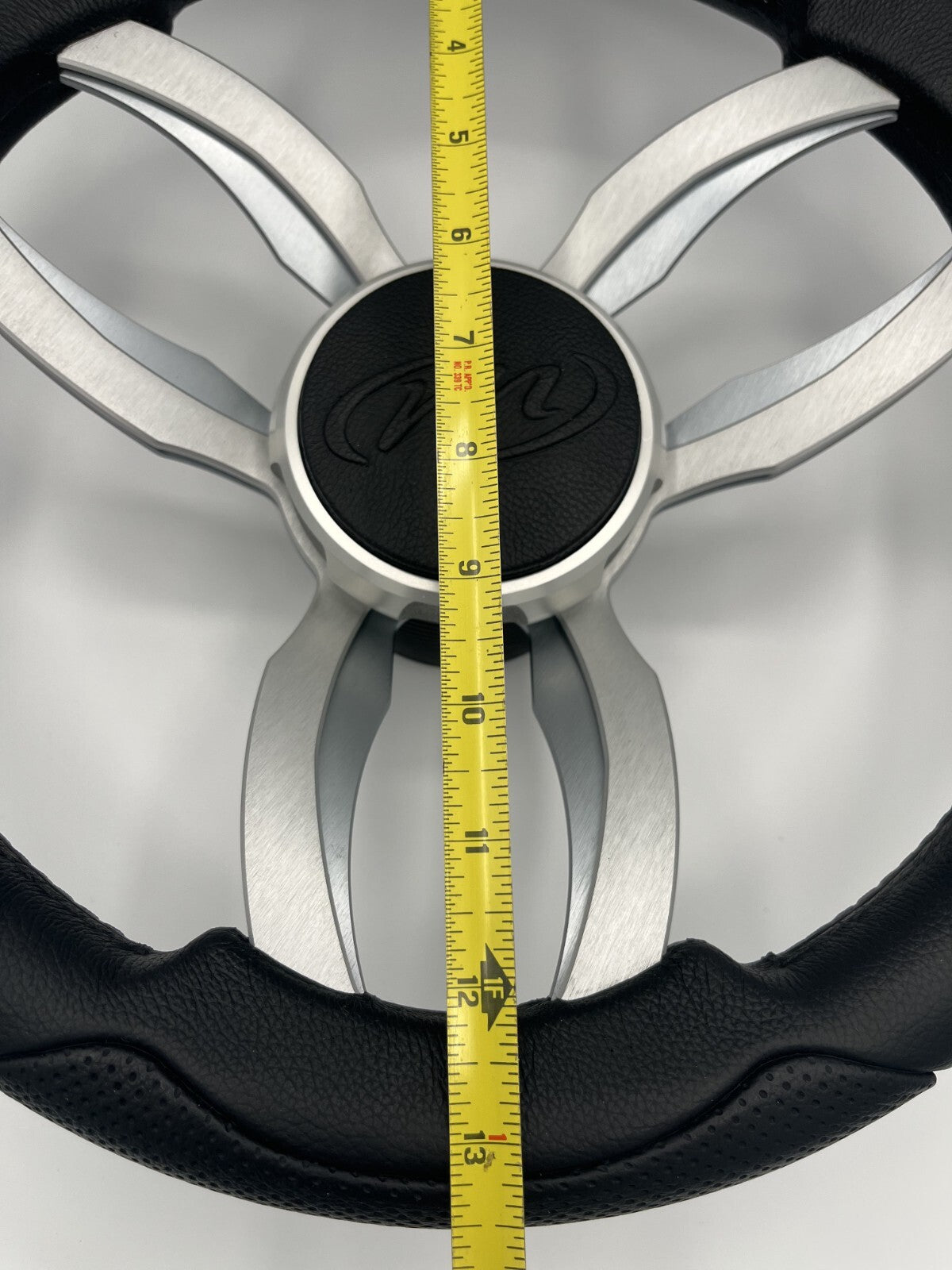 Garda Boat Steering Wheel Brushed Dual Spoke Alum | Manitou Pontoon Boat Logo
