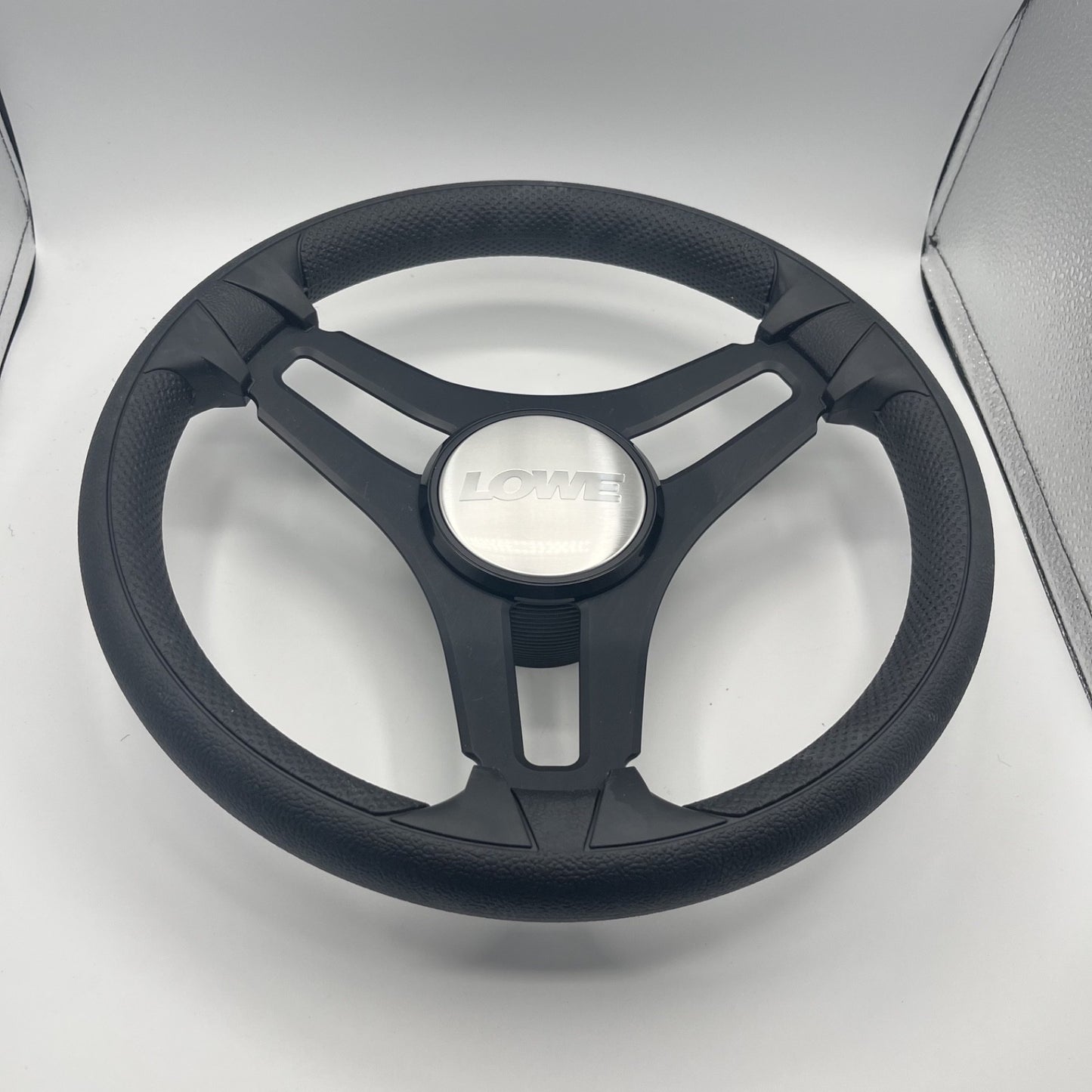 Gussi Italia Marine Steering Wheel Black Brush Metal Spokes | Lowe
