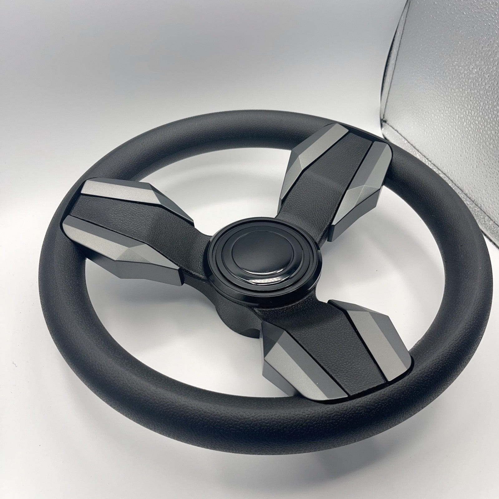 Collina Boat Steering Wheel Dark Gray Inserts - LG Black - Keyed ONLY