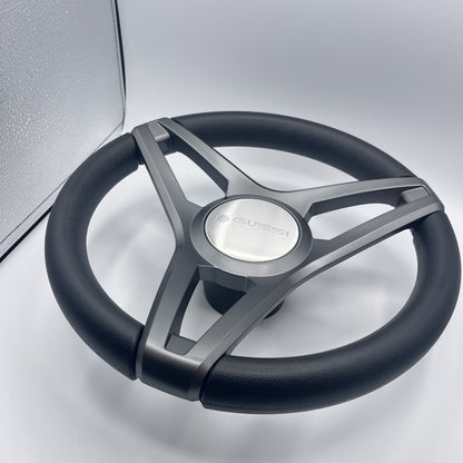 Molino Gray w/Soft Touch Urethane Rim Boat Steering Wheel | Gussi Italia