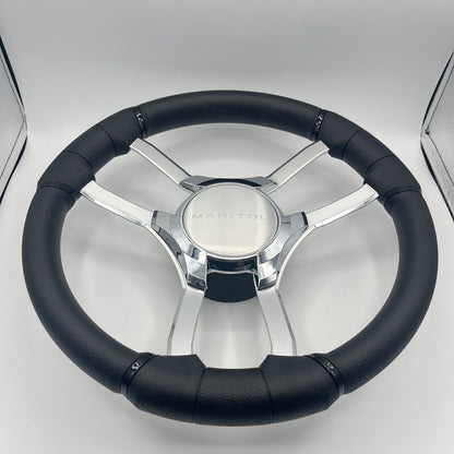 Malera Boat Steering Wheel Chrome Spokes | Manitou Chrome Star