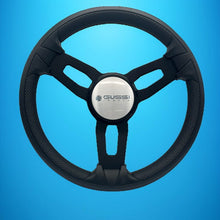 Model 15 Boat Steering Wheel Blk Brushed Alum Spokes | Gussi Logo