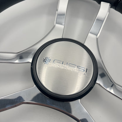 Malera Boat Steering Wheel Chrome Spokes | Gussi Dome Black Rim