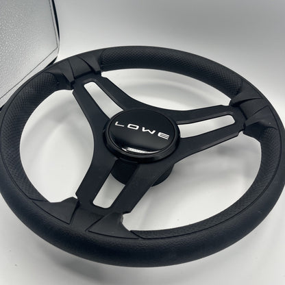 Gussi Italia Marine Steering Wheel Black Brush Metal Spokes | Lowe