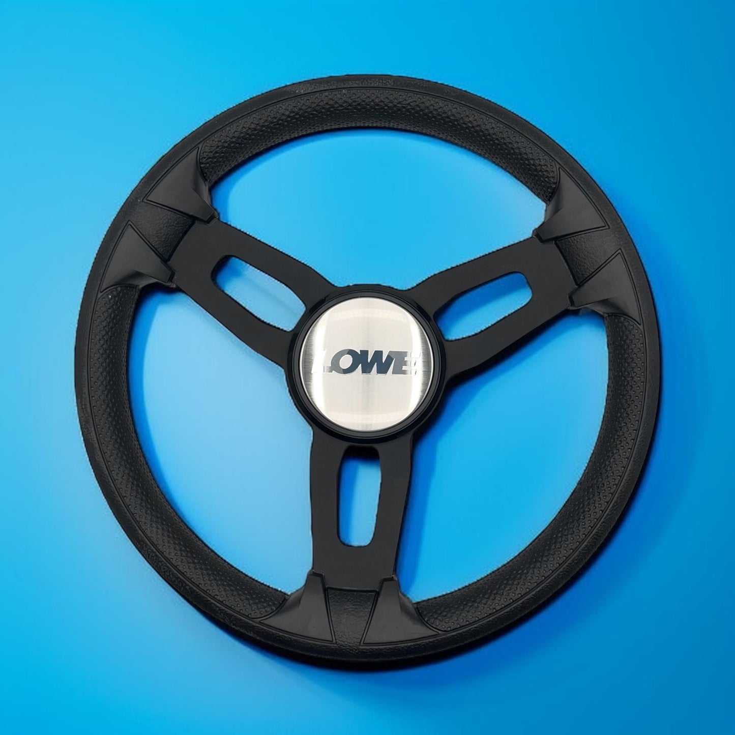 Model 15 Marine Steering Wheel Black Brushed Aluminum Spokes | Lowe