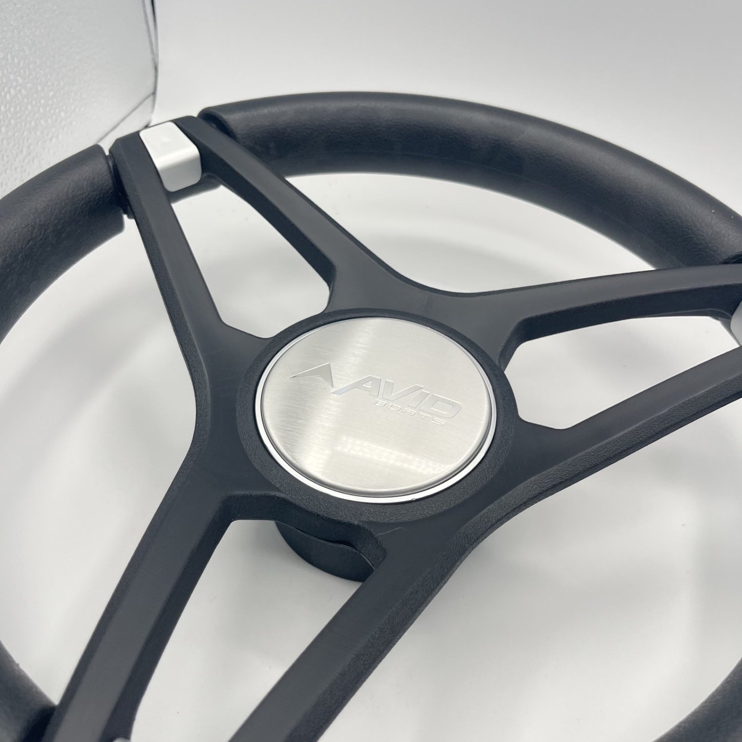 Molino Black w/Soft Touch Urethane Rim Boat Steering Wheel | Avid Boats