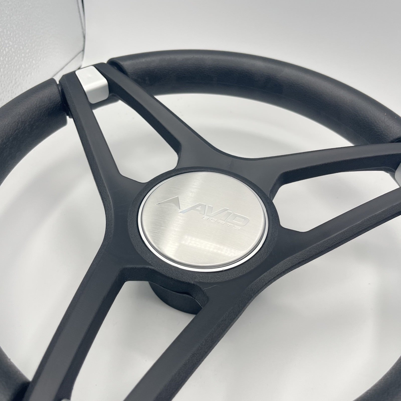 Molino Black w/Soft Touch Urethane Rim Boat Steering Wheel | Avid Boats