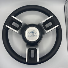 Gussi Italia Black Model 702 Steering Wheel | Monterey Boats Logo