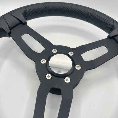 Gussi Italia Model 15 Steering Wheel Blk Brushed Alum Spokes | Gussi Stainless