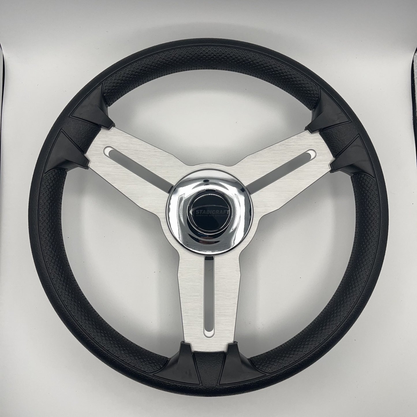 Model 15A Marine Steering Wheel Brushed Alum Spokes | Stabicraft Cap