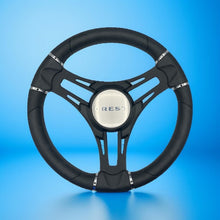Gussi Italia Boat Steering Wheel Black Brushed Alum Spokes | Crest