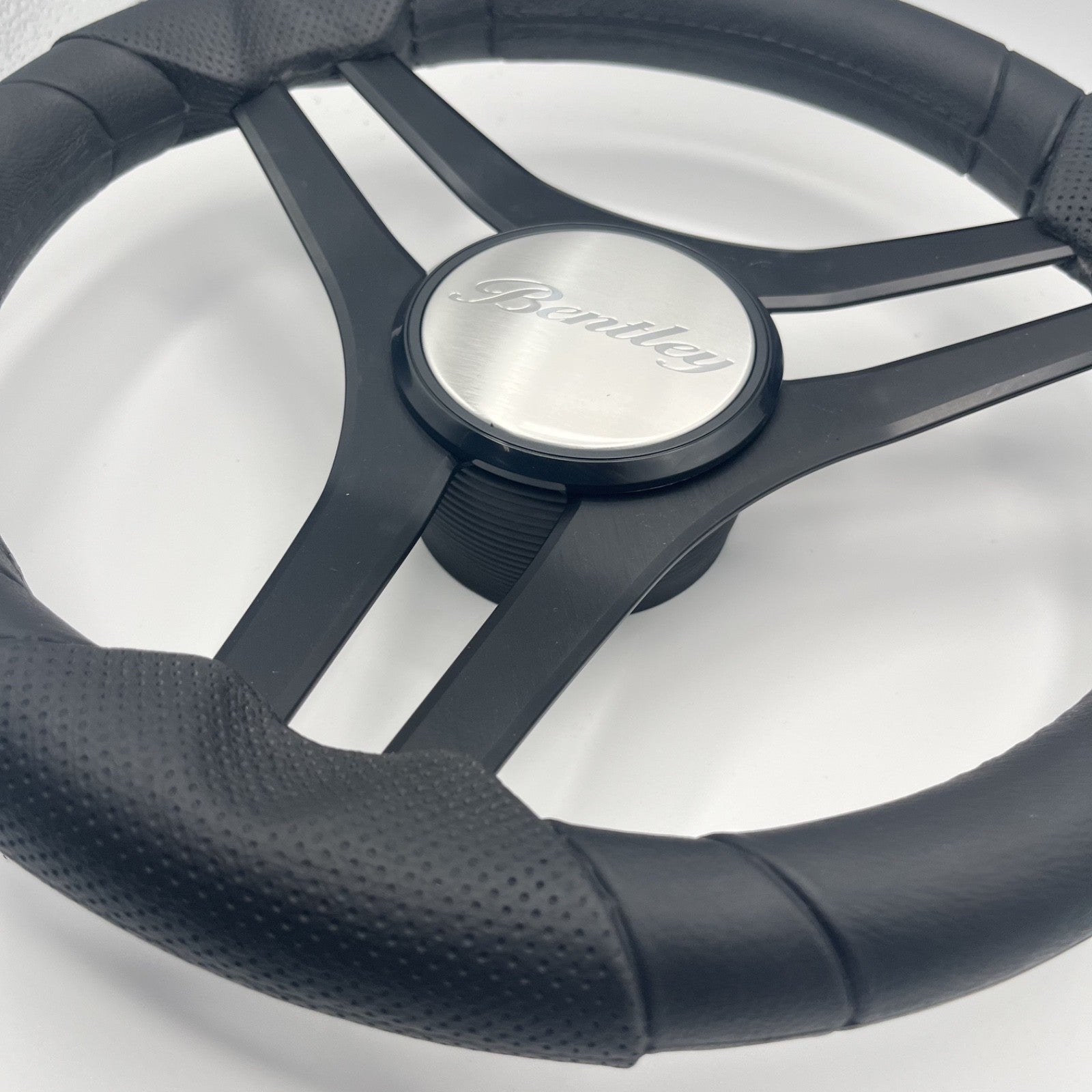 Molinara Marine Steering Wheel Black Brushed Alum Spokes | Lowe Boats