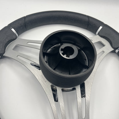 Gussi Italia Boat Steering Wheel Brushed Aluminum Spokes | Manitou Boats
