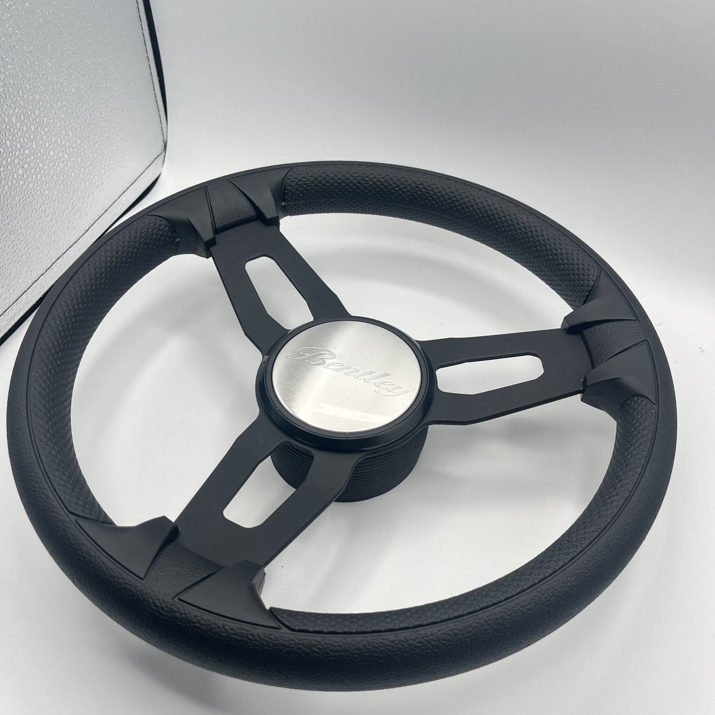 Gussi Italia Boat Model 15 Steering Wheel Black Brushed Alum Spokes | Bentley