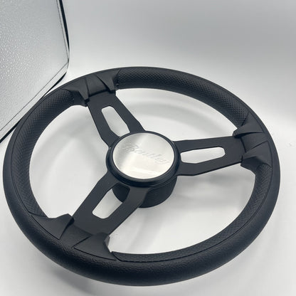 Gussi Italia Boat Model 15 Steering Wheel Black Brushed Alum Spokes | Bentley