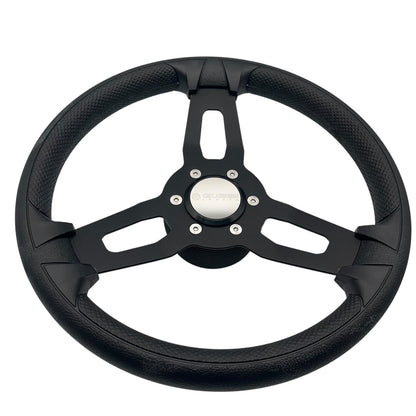 Model 15 Marine Steering Wheel Black Brushed Aluminum Spokes | Gussi Italia