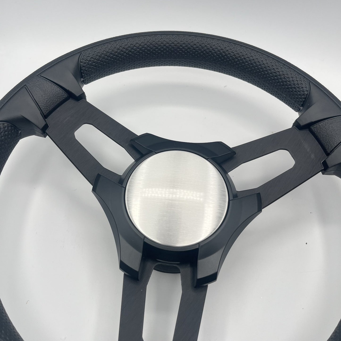 Gussi Italia Boat Model 15 Steering Wheel Black Brushed Alum Spokes |BlackPlain