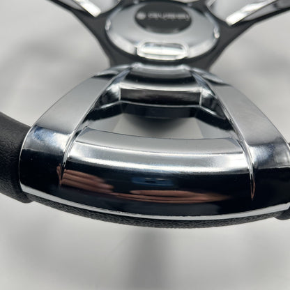 Model M13C Black & Chrome Steering Wheel fits E-Z-GO Golf Carts