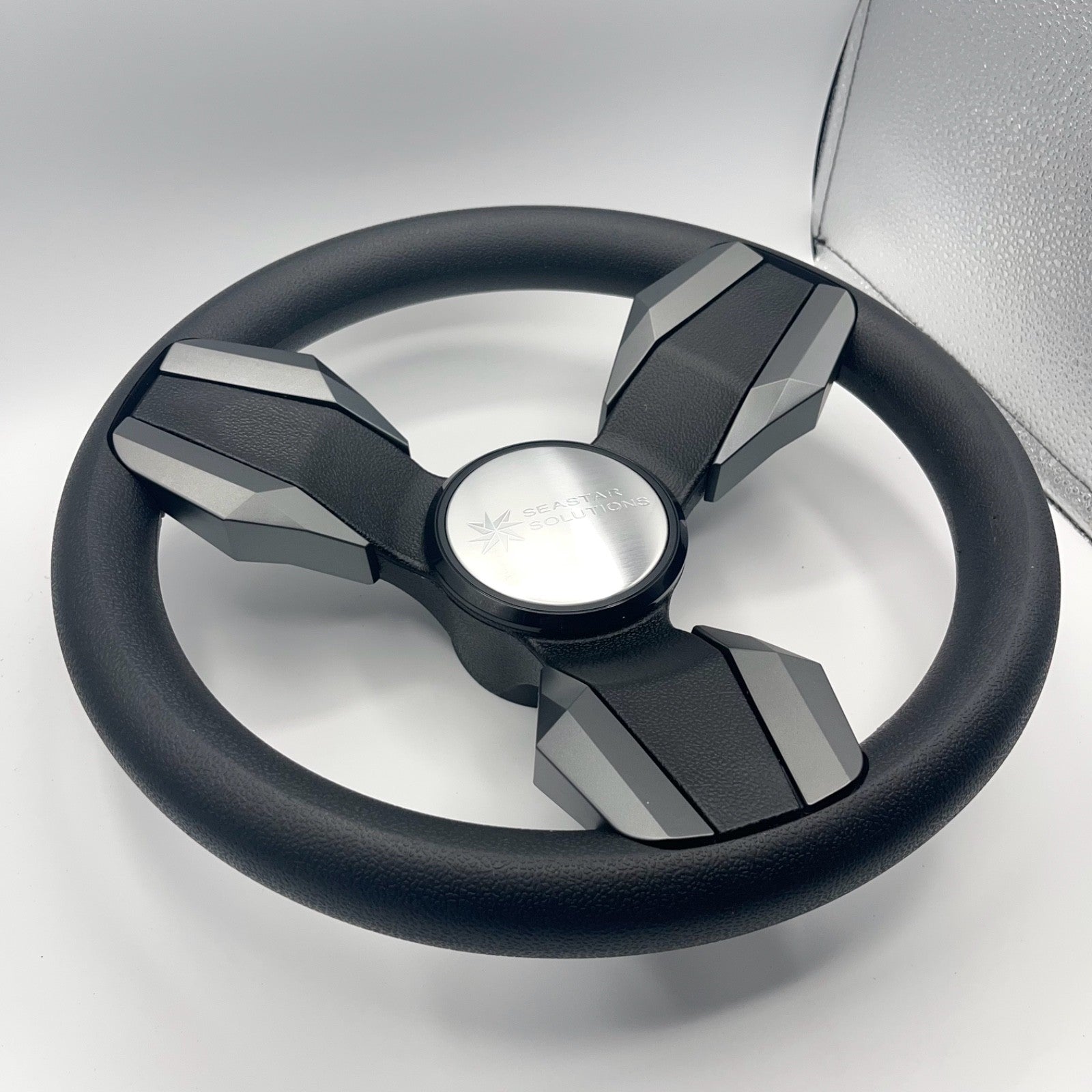 Collina Boat Steering Wheel Dark Gray Inserts - Seastar - Keyed ONLY