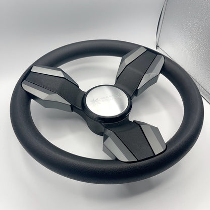 Collina Boat Steering Wheel Dark Gray Inserts - Seastar - Keyed ONLY