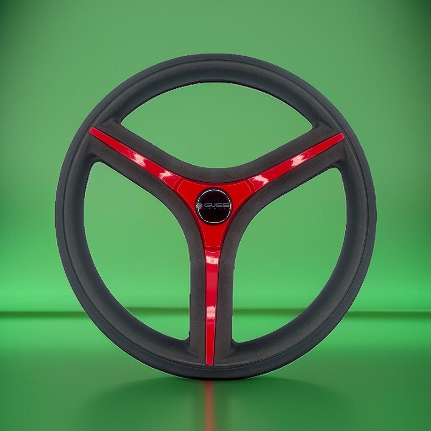 Brenta Black & Red Golf Cart Steering Wheel Fits Yamaha Golf Carts