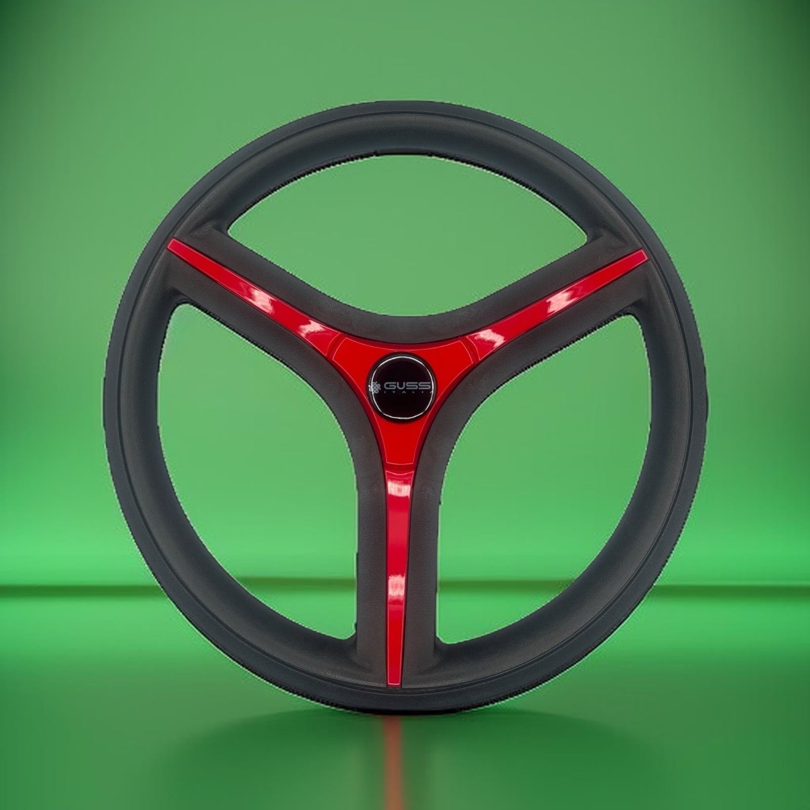 Brenta Black & Red Golf Cart Steering Wheel Fits Yamaha Golf Carts