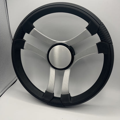 Benaco Boat Steering Wheel Brushed Aluminum Spokes - Plain