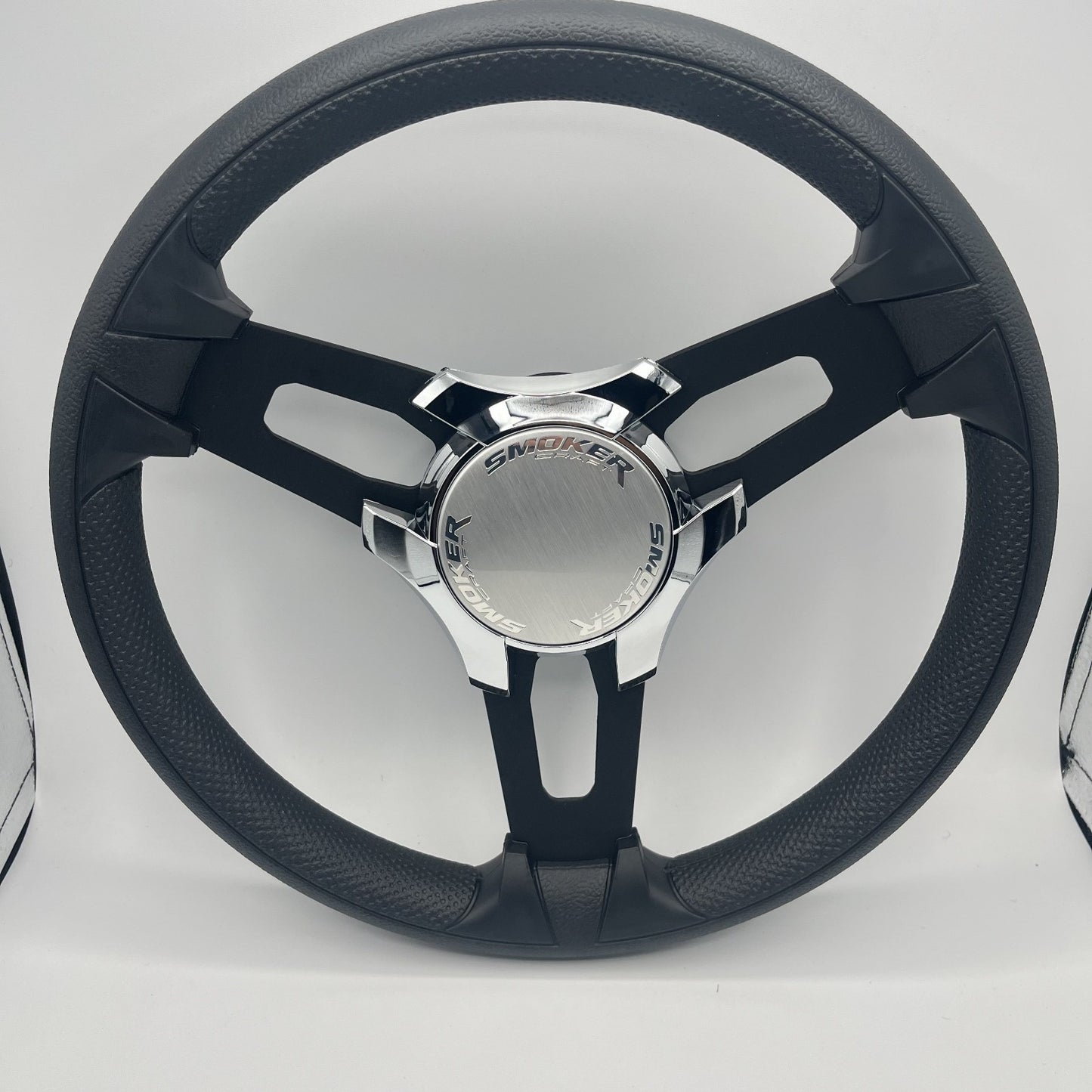 Gussi Italia Boat Model 15 Steering Wheel Black Brushed Alum Spokes | Smoker