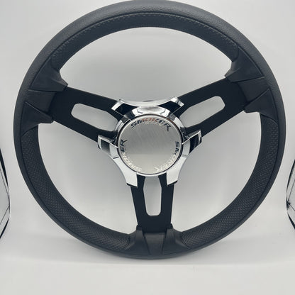 Gussi Italia Boat Model 15 Steering Wheel Black Brushed Alum Spokes | Smoker