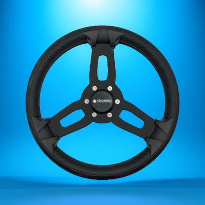 Model 15 Marine Steering Wheel Black Brushed Aluminum Spokes | Gussi Italia