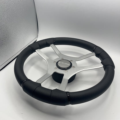 Malera Boat Steering Wheel Brushed Aluminum Spokes | Gussi Snap-in