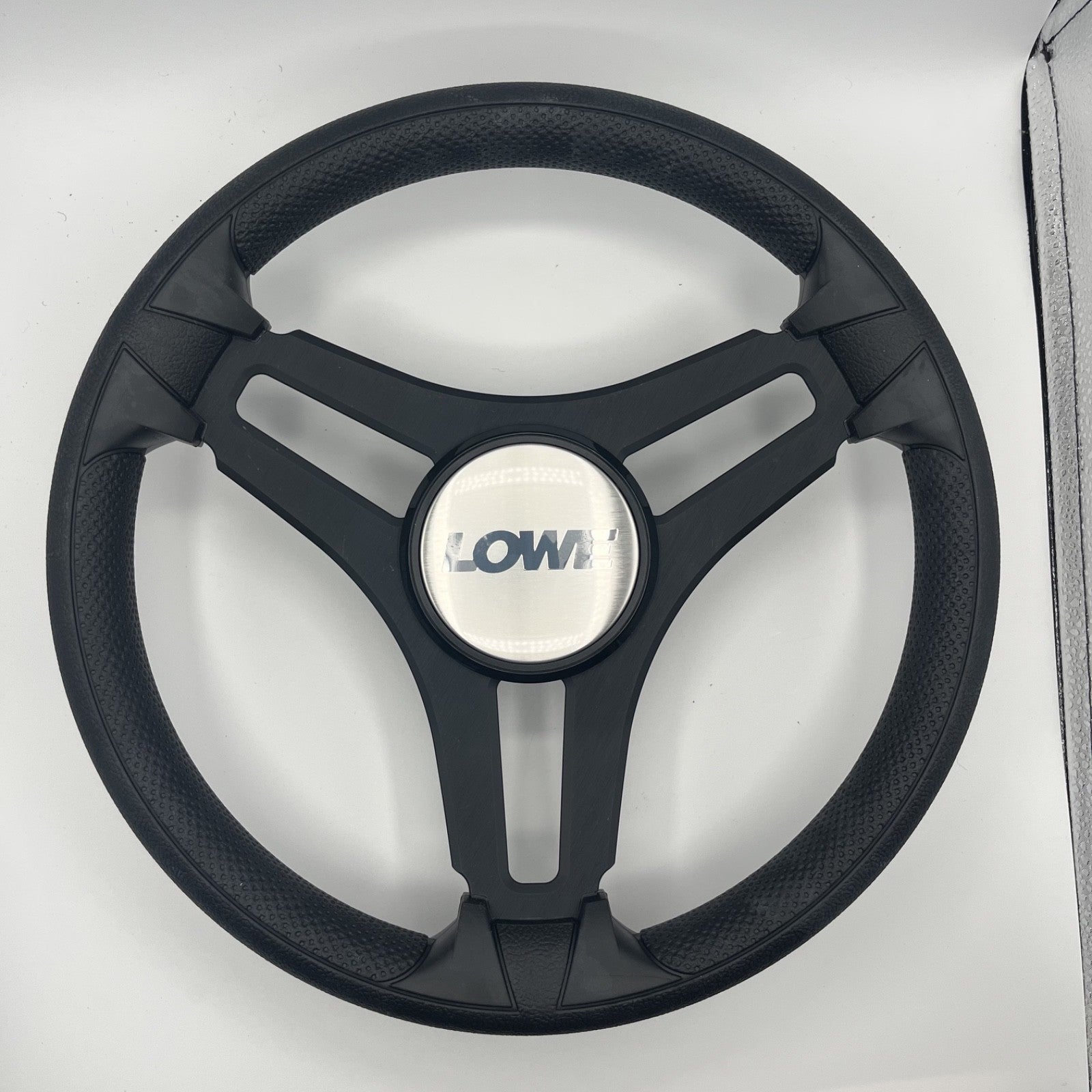 Gussi Italia Marine Steering Wheel Black Brush Metal Spokes | Lowe