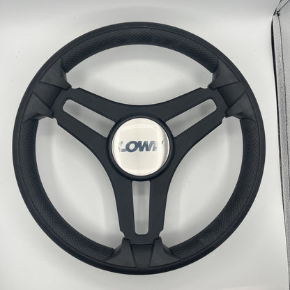 Gussi Italia Marine Steering Wheel Black Brush Metal Spokes | Lowe