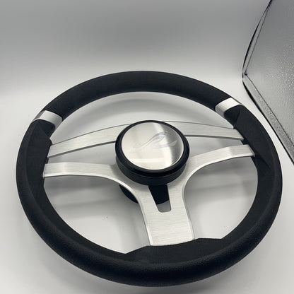 Badia Boat Steering Wheel Brushed Aluminum Spokes | SeaRay Boats