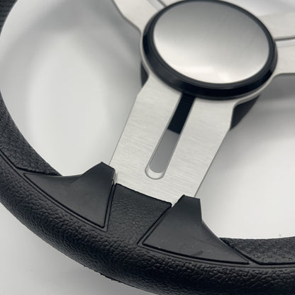Model 15A Marine Steering Wheel Brushed Aluminum Spokes | Blank Cap