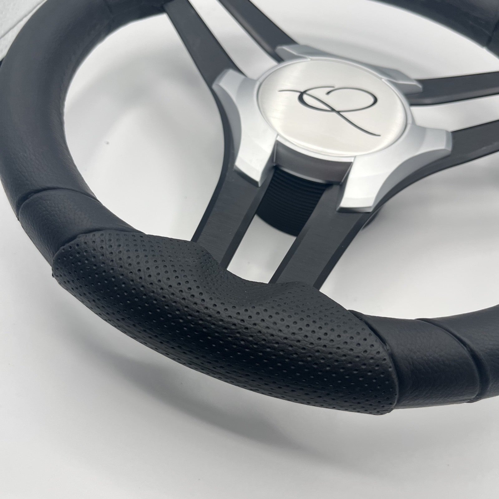 Molinara Marine Steering Wheel Black Brushed Alum Spokes | Apex
