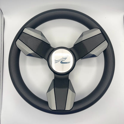 Collina Boat Steering Wheel Dark Gray Inserts - SeaRay - Keyed ONLY
