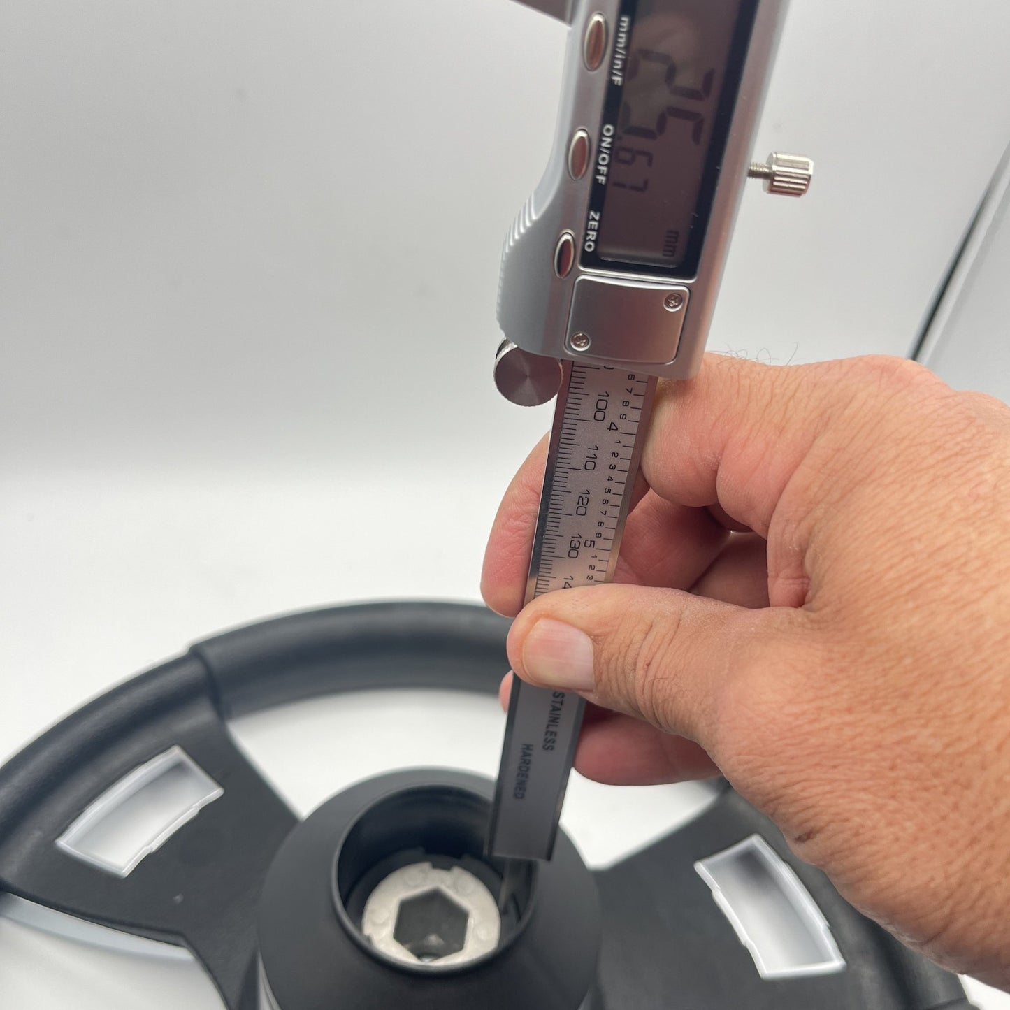 Model M13C Black & Chrome Steering Wheel fits CLUB CAR PRECEDENT Golf Cart