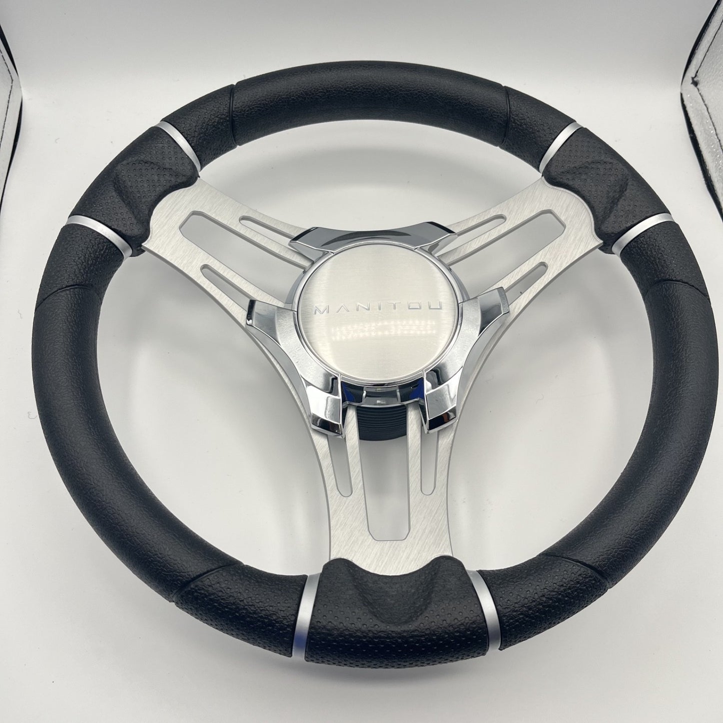 Gussi Italia Boat Steering Wheel Brushed Aluminum Spokes | Manitou Boats