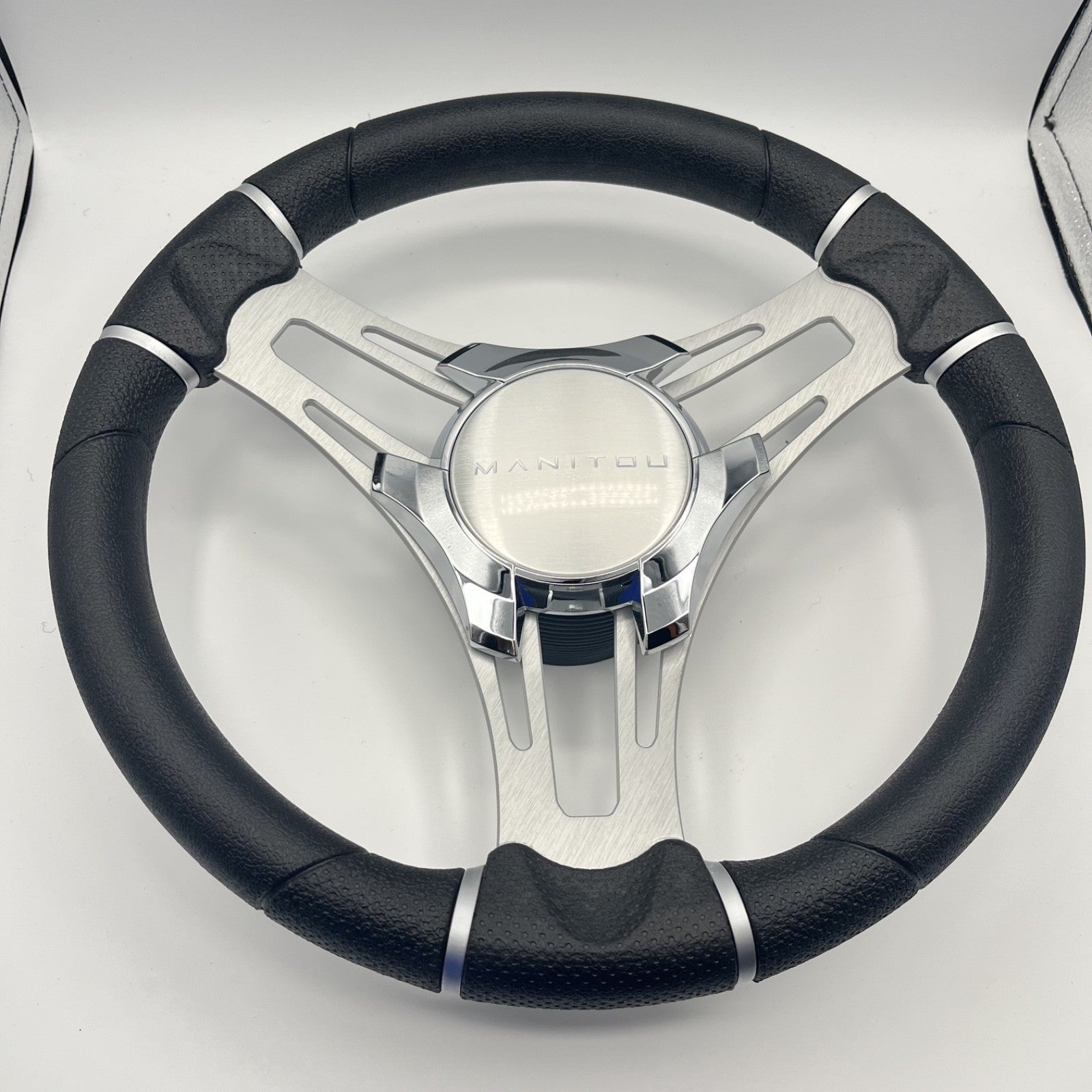 Gussi Italia Boat Steering Wheel Brushed Aluminum Spokes | Manitou Boats