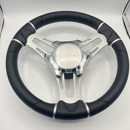 Gussi Italia Boat Steering Wheel Brushed Aluminum Spokes | Manitou Boats