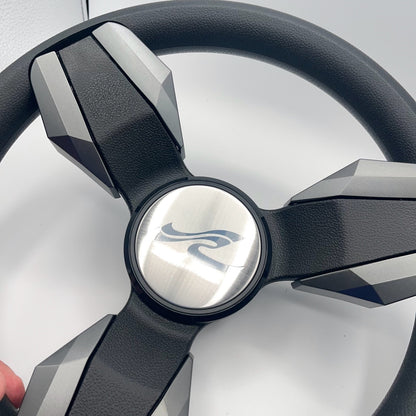Collina Boat Steering Wheel Dark Gray Inserts - SeaRay - Keyed ONLY
