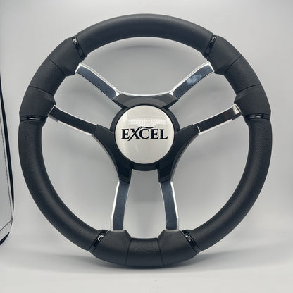 Malera Boat Steering Wheel Chrome Spokes | Excel Black Star