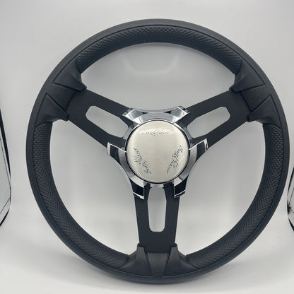 Gussi Italia Boat Model 15 Steering Wheel Black Brushed Alum Spokes | SunChaser