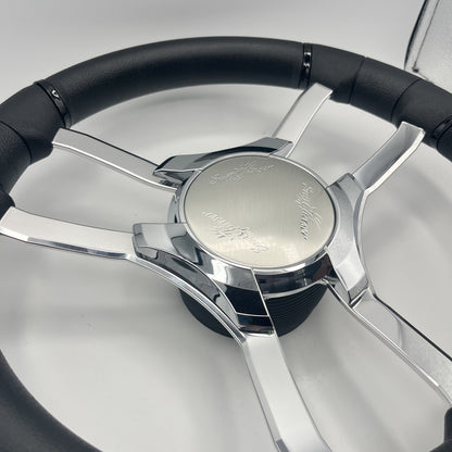 Malera Boat Steering Wheel Chrome Spokes | SunChaser