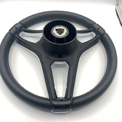 Cobalt Boat Steering Wheel Plastic Spoke Leather Stitched Rim | Cobalt Logo