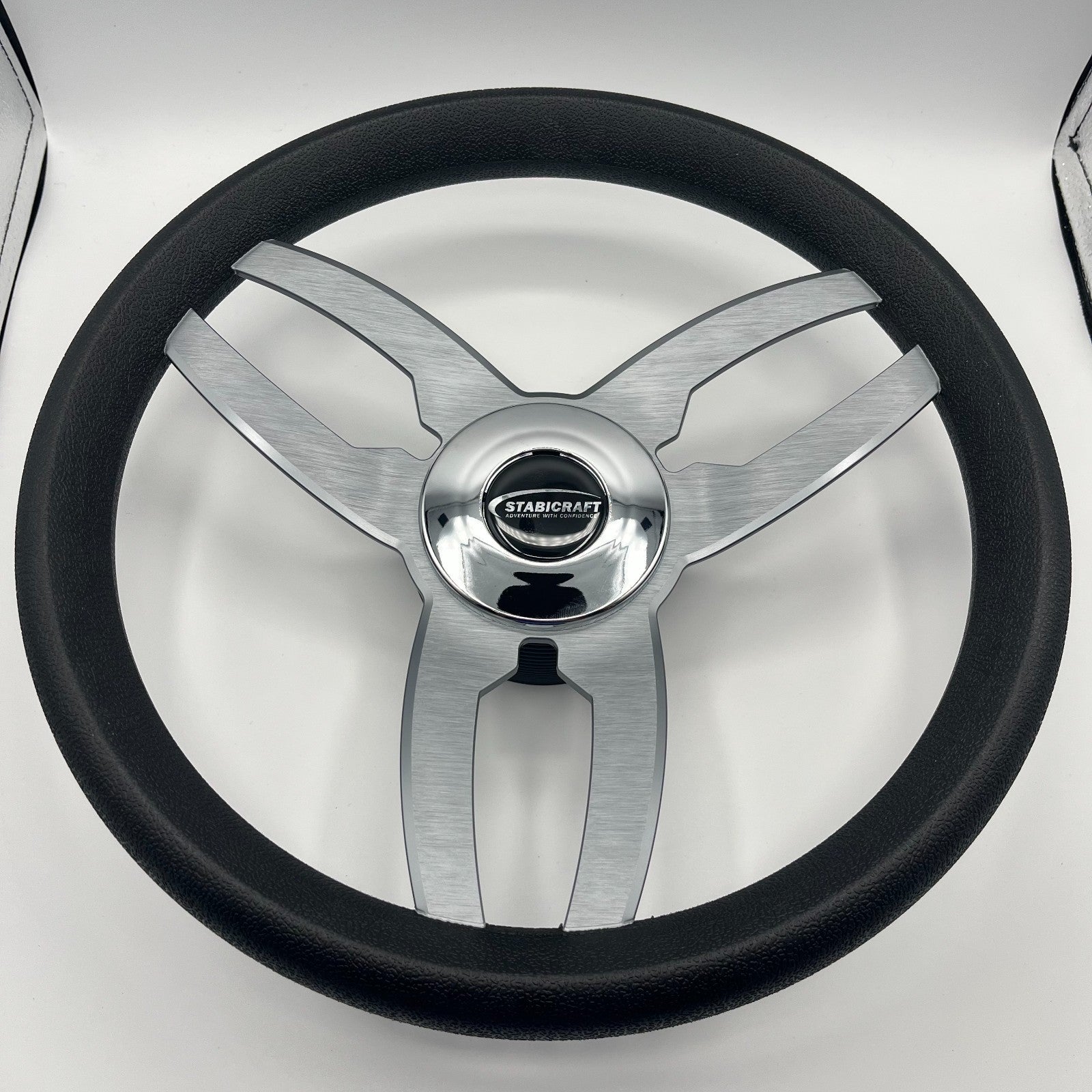 Cabrio Boat Steering Wheel Gray Brushed Alum Spoke | StabiCraft