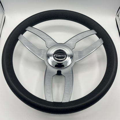 Cabrio Boat Steering Wheel Gray Brushed Alum Spoke | StabiCraft