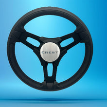 Model 15 Boat Steering Wheel Black Brushed Alum Spokes |Blk Crest