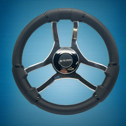 Malera Boat Steering Wheel Chrome Spokes | ABS Chrome Dome - Gussi SS Center